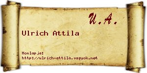 Ulrich Attila névjegykártya